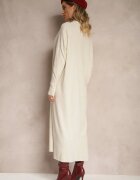 m&d fashion Rochie Albă Tip cutie Tricotată cu Viscoză și Guler înalt Rinnine