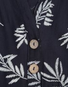 m&d fashion Rochie albastră din viscoză cu croi evazat cu nasturi la decolteu Seave