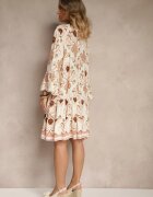m&d fashion Rochie Bej deschis Cloș din Viscoză cu imprimeu etnic Pasiretia