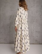 m&d fashion Rochie bej deschis din vâscoză cu croială amplă cu nasturi la decolteu Seave