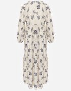 m&d fashion Rochie bej deschis din vâscoză cu croială amplă cu nasturi la decolteu Seave