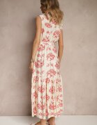 m&d fashion Rochie Bej-Roz din Viscoză cu curea și Model Abstract Rinalora