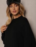 m&d fashion Rochie Dreaptă Neagră din Vâscoză și guler tip maletă Salindra