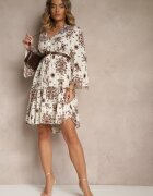 m&d fashion Rochie Maro din Vâscoză Decorată cu Motiv Geometric Filionea