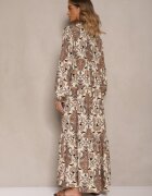 m&d fashion Rochie Maro Evazată din Viscoză cu Decolteu în V Atenavela