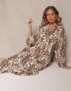 m&d fashion Rochie Maro Evazată din Viscoză cu Decolteu în V Atenavela