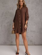 m&d fashion Rochie Maro Tip cutie din Bumbac Oversize cu Decolteu în V Elavellis