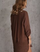 m&d fashion Rochie Maro Tip cutie din Bumbac Oversize cu Decolteu în V Elavellis