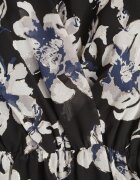 m&d fashion Rochie negră petrecută cu cordon de legat cu imprimeu floral cu sclipici Runewea