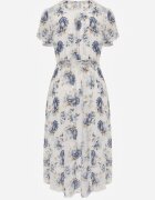 m&d fashion Rochie petrecută albastră cu cordon în talie decorată cu sclipici Plumse