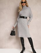 m&d fashion Rochie Pulover Gri cu croială tip cutie Horrene