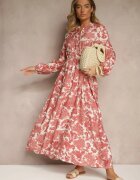 m&d fashion Rochie roză florală cu viscoză cu croi evazat Filennea