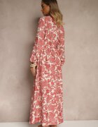 m&d fashion Rochie roză florală cu viscoză cu croi evazat Filennea
