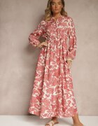m&d fashion Rochie roză florală cu viscoză cu croi evazat Filennea