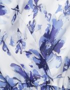 m&d fashion Rochie tip plic Albastră cu curea legată cu imprimeu floral cu sclipici Runewea