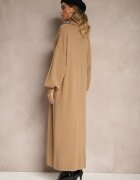 m&d fashion Rochie Tip pulover Bej închis cu viscoză cu croială tip cutie decorată cu guler Clarinnae