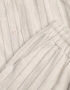 m&d fashion Set Bej deschis din Viscoză și In cu Dungi Delicate Cămașă și Pantaloni Wide Leg Cliffesa