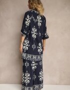 m&d fashion Set bleumarin din viscoză Cămașă și Pantaloni cu imprimeu etnic Mepina