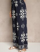 m&d fashion Set bleumarin din viscoză Cămașă și Pantaloni cu imprimeu etnic Mepina