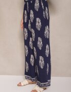 m&d fashion Set Bleumarin Oversize în Stil Rustic Cămașă Lungă și Pantaloni Larghi Mepilara