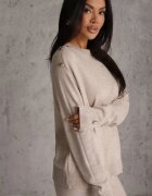 m&d fashion Set cu vâscoză pulover cu nasturi și pantaloni largi Rarellia Bej