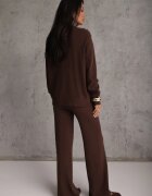 m&d fashion Set cu vâscoză pulover cu nasturi și pantaloni largi Rarellia Maro