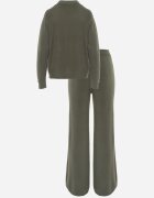 m&d fashion Set cu vâscoză pulover cu nasturi și pantaloni largi Rarellia Verde închis
