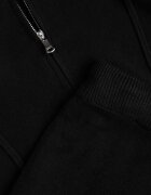 m&d fashion Set de pulover cu vâscoză pantaloni drepți și bluză cu fermoar și glugă Eldirma Negru