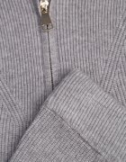 m&d fashion Set din tricot rib cu vâscoză: pantaloni și pulover cu guler înalt Tawira Gri