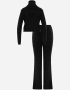 m&d fashion Set din tricot rib cu vâscoză: pantaloni și pulover cu guler înalt Tawira Negru
