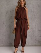 m&d fashion Set din viscoză pentru vară: top fără mâneci și pantaloni Balloon cu tip cravată Eliness Maro