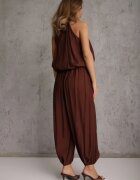 m&d fashion Set din viscoză pentru vară: top fără mâneci și pantaloni Balloon cu tip cravată Eliness Maro