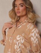 m&d fashion Set Maro din Viscoză Cămașă și Pantaloni Decorat cu Imprimeu Etnic Mepina