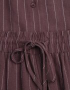 m&d fashion Set Maro din Viscoză și In cu Dungi Fine Cămașă și Pantaloni Wide Leg Cliffesa