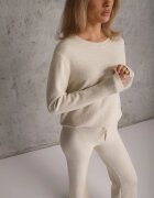 m&d fashion Set tricot cu vâscoză longsleeve și pantaloni largi Mirette Bej Bej Bej deschis