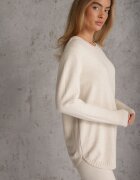 m&d fashion Set tricot cu vâscoză longsleeve și pantaloni largi Mirette Bej Bej Bej deschis