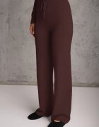 m&d fashion Set tricot cu vâscoză longsleeve și pantaloni largi Mirette Bej Bej Maro