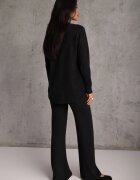 m&d fashion Set tricot cu vâscoză longsleeve și pantaloni largi Mirette Bej Bej Negru