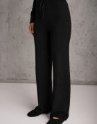 m&d fashion Set tricot cu vâscoză longsleeve și pantaloni largi Mirette Bej Bej Negru
