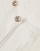 m&d fashion Set tricotat cu vâscoză în dungi largi elegant: cardigan și pantaloni Belceta Bej