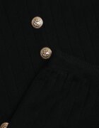 m&d fashion Set tricotat cu vâscoză în dungi largi elegant: cardigan și pantaloni Belceta Negru