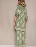 m&d fashion Set Verde Oversize în Stil Rustic Cămașă Lungă și Pantaloni Largi Mepilara