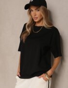 m&d fashion T-shirt Basic Negru din Bumbac Meranissea