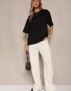m&d fashion T-shirt Basic Negru din Bumbac Meranissea