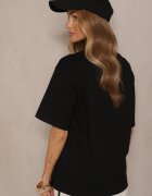 m&d fashion T-shirt Basic Negru din Bumbac Meranissea