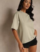 m&d fashion Tricou Basic Bej închis din bumbac Meranissea