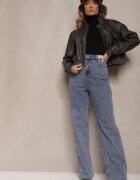 m.sara Blugi Largi Albaștri High Waist Onte