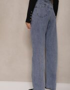 m.sara Blugi Largi Albaștri High Waist Onte