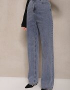m.sara Blugi Largi Albaștri High Waist Onte