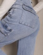 m.sara Blugi Largi Albastru deschis cu Talie înaltă cu Buzunare Leorrio
